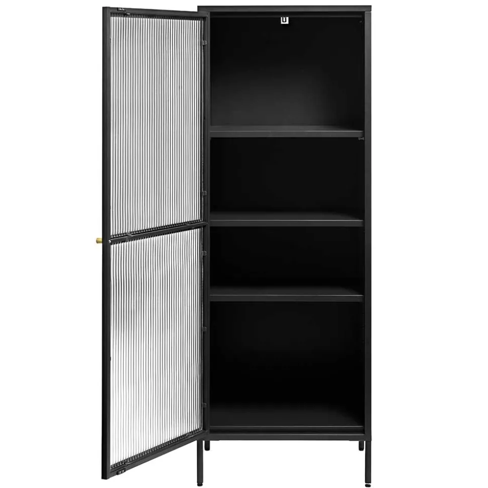 58x160x40 Metall Vitrine in Schwarz - Gulliver