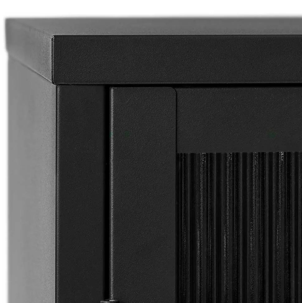 58x160x40 Metall Vitrine in Schwarz - Gulliver