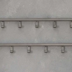 80x20x4 Metall Wandgarderobe mit 15 Kleiderhaken - Vinkoja