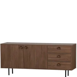145x64x40 Mid Century Kommode in Walnuss - Essyno
