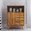 100x143x50 Mid Century Schrank mit Glas Türen - Hardus I
