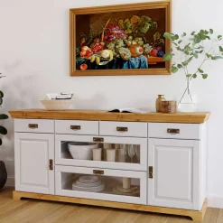 180x84x84 Moderne Anrichte in Weiß & Honig - Brasivon