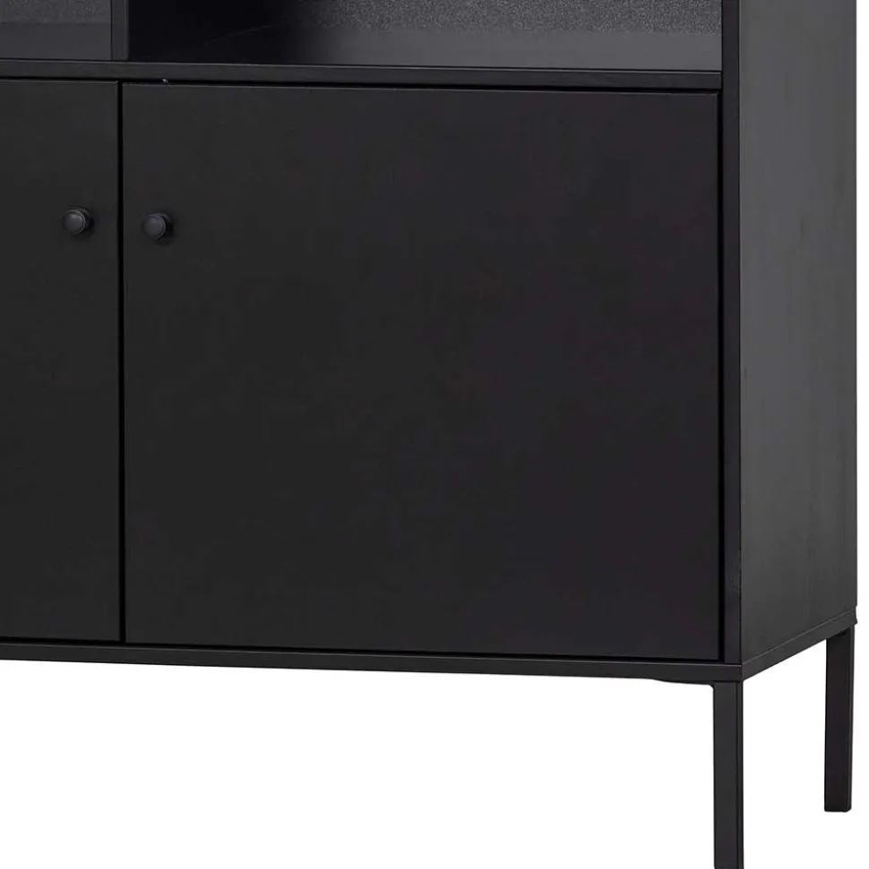 100x155x40 Moderner Schrank in Schwarz - Nick