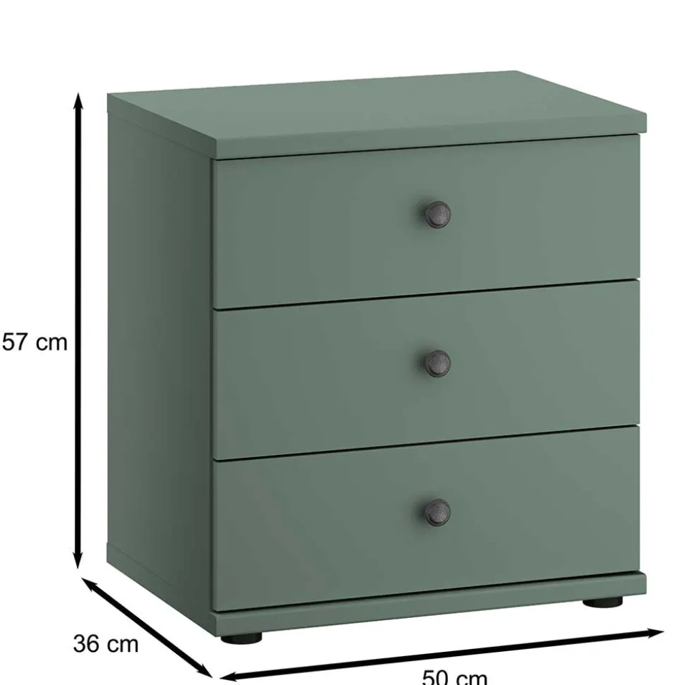 50x57x36 Nachtkommode in Graugrün - Rajavo
