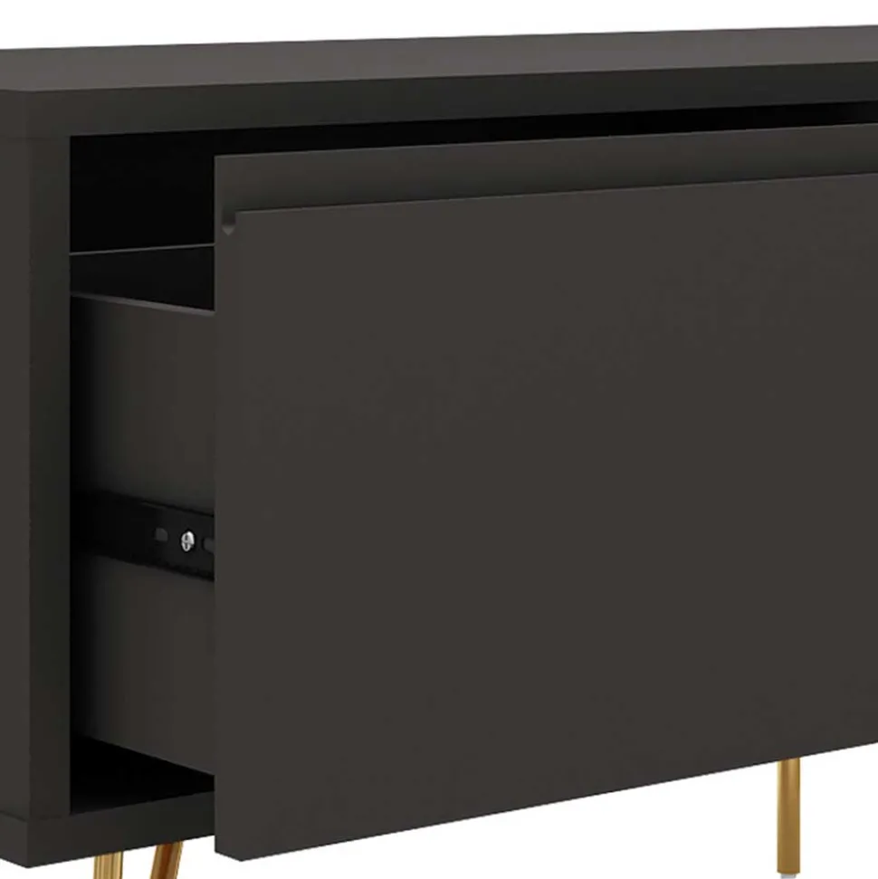 120x45x40 Niedrige Kommode mit Klappe & Schublade - Tascam