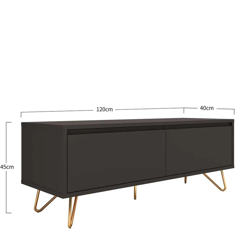120x45x40 Niedrige Kommode mit Klappe & Schublade - Tascam
