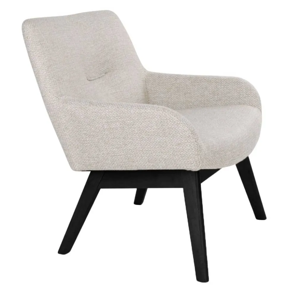63x73x65 Retro Sessel in Creme Weiß - Solanda