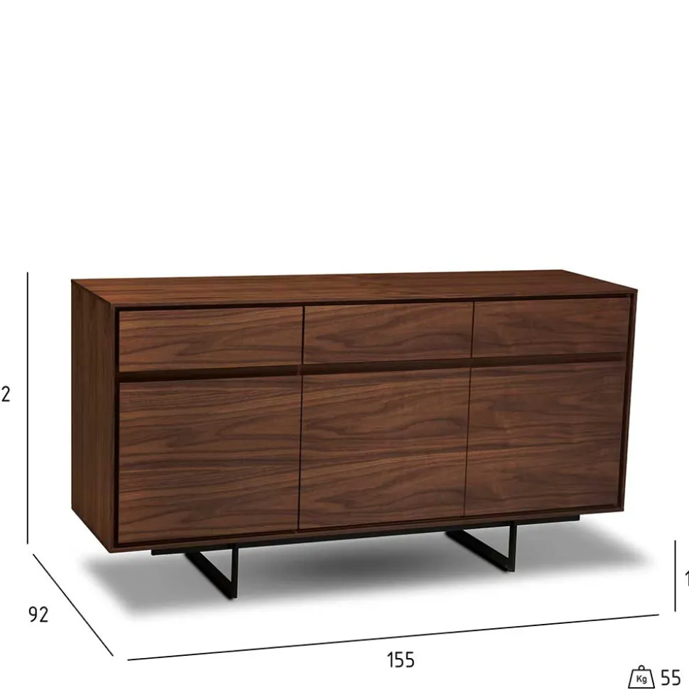 155x85x45 Retro-Sideboard mit Bügelgestell - Frenanda