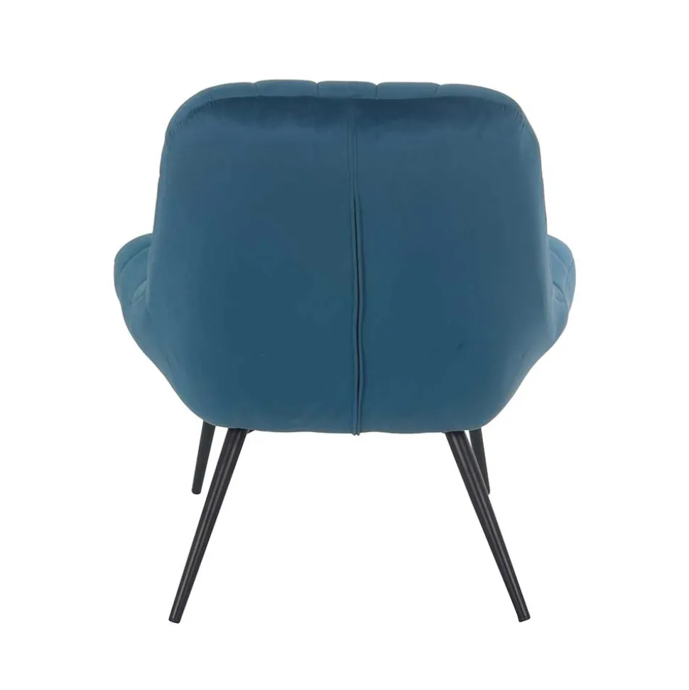 76x86x86 Samt Loungestuhl in Blau - Sixtys