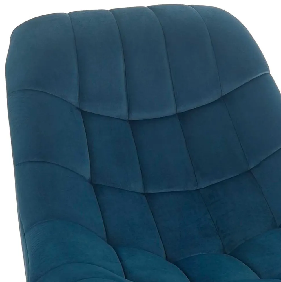 76x86x86 Samt Loungestuhl in Blau - Sixtys