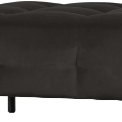 90x45x90 Samt Sitzhocker in Graubraun - Centur