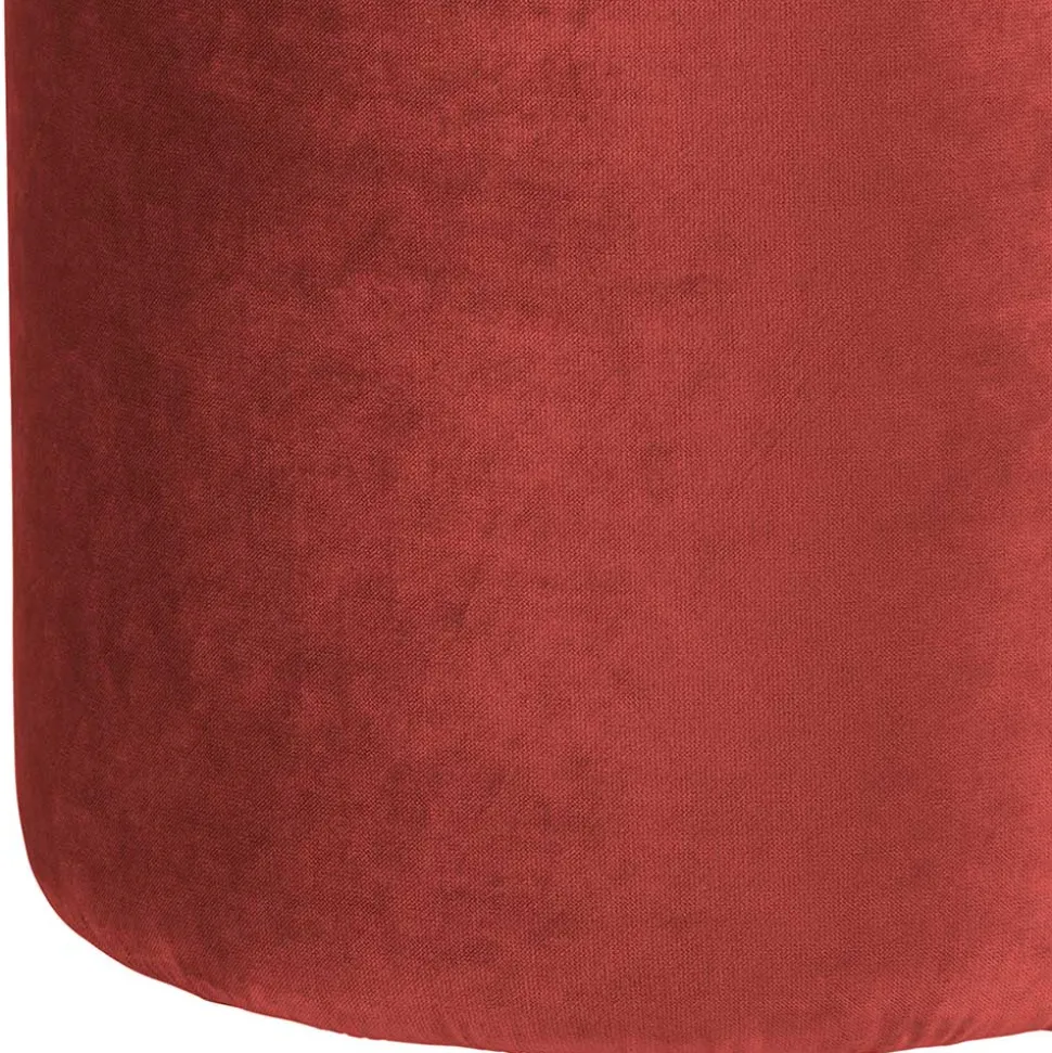46x46x46 Samthocker im Retro Style in Rot - Colin