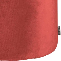 46x46x46 Samthocker im Retro Style in Rot - Colin