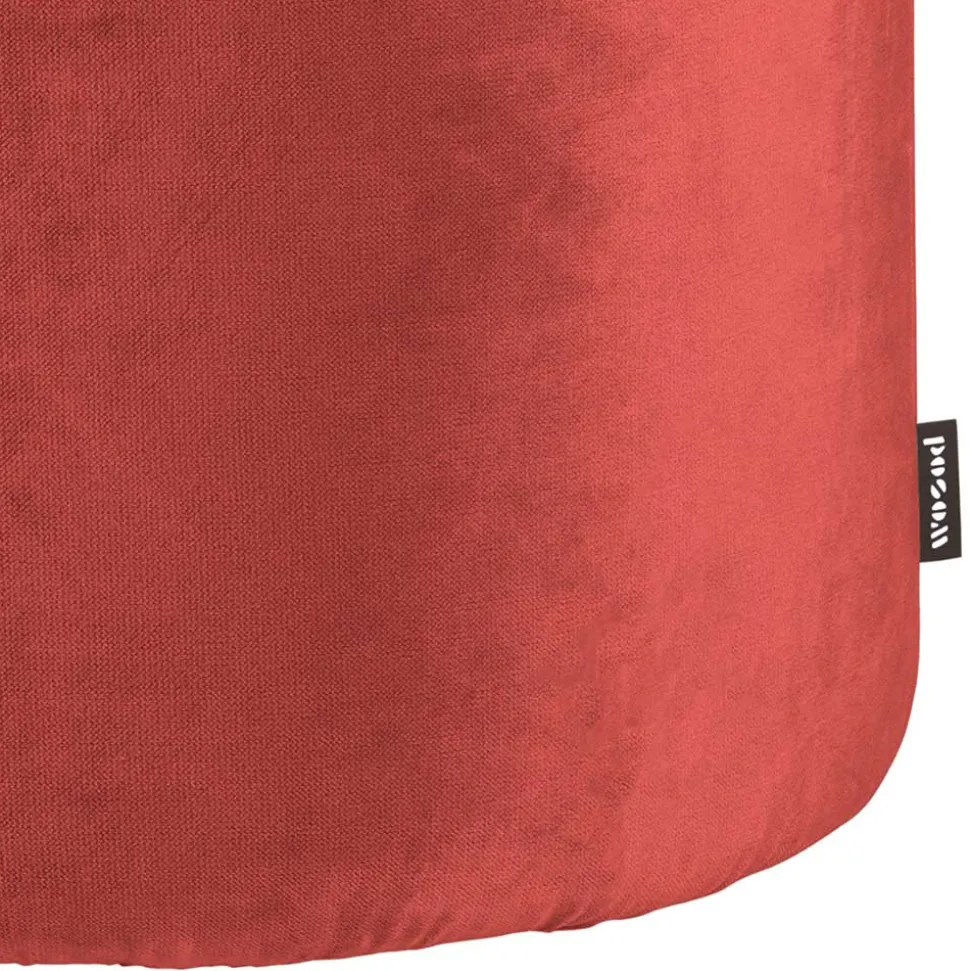 46x46x46 Samthocker im Retro Style in Rot - Colin