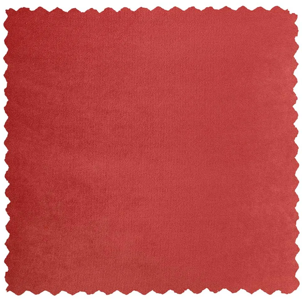 46x46x46 Samthocker im Retro Style in Rot - Colin