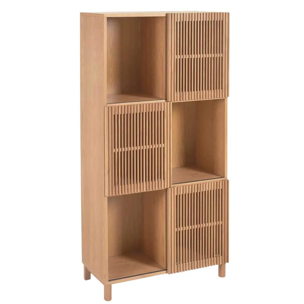 85x170x43 Schrank mit drei Lamellen Türen - Azuro