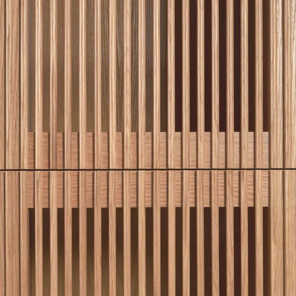 85x170x43 Schrank mit drei Lamellen Türen - Azuro