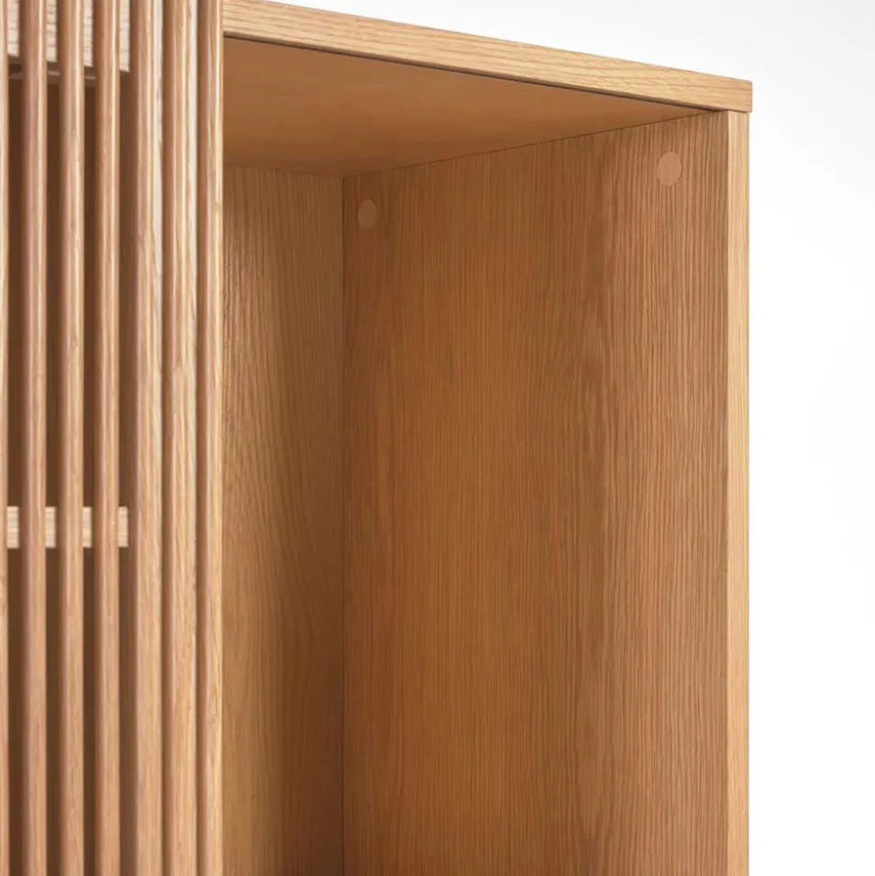 85x170x43 Schrank mit drei Lamellen Türen - Azuro