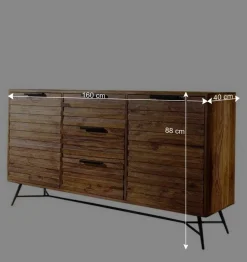 160x88x40 Sideboard aus massivem Holz - Dicna