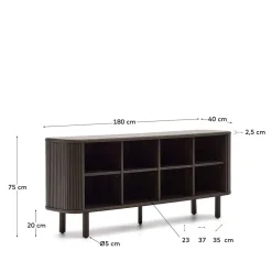 180x75x40 Sideboard in Schwarzbraun Esche - Tadaco