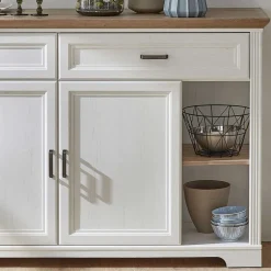 171x102x48 Sideboard in Weiß & Eiche - Sinolita