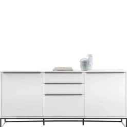 184x85x40 Sideboard in Weiß mit Schwarz - Enkraja