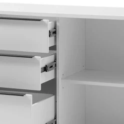 184x85x40 Sideboard in Weiß mit Schwarz - Enkraja