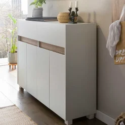 112x85x33 Skandi Flurkommode in Weiß - Etravia