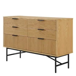 120x80x40 Skandi Kommode in Eiche und Schwarz - Piassona