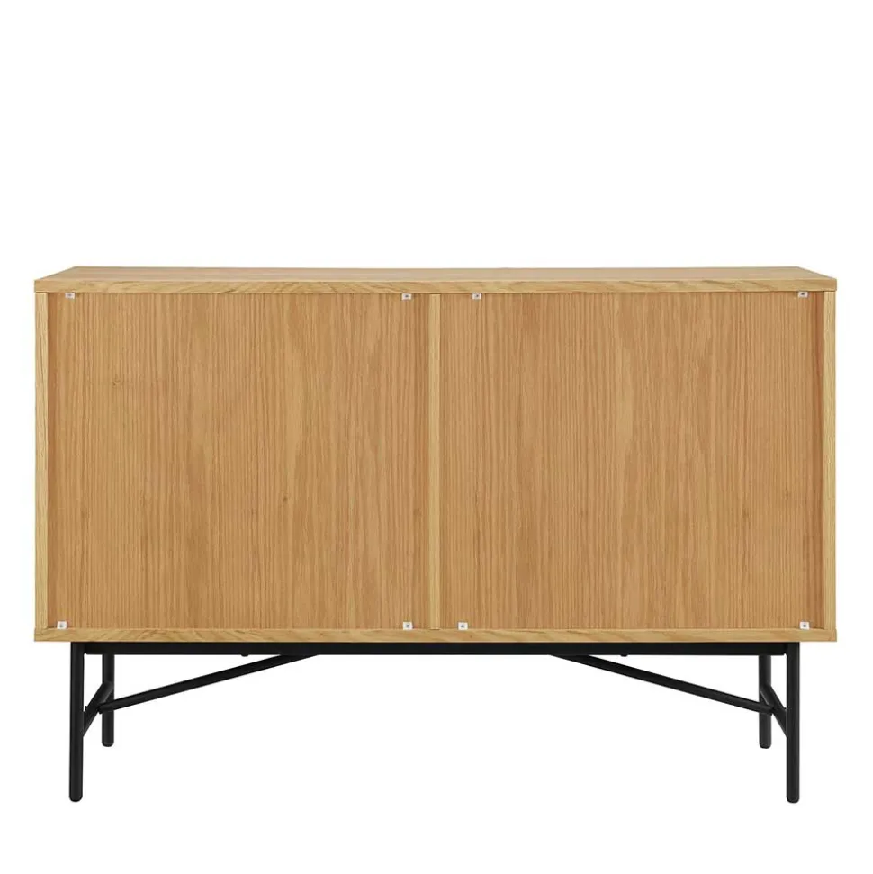 120x80x40 Skandi Kommode in Eiche und Schwarz - Piassona
