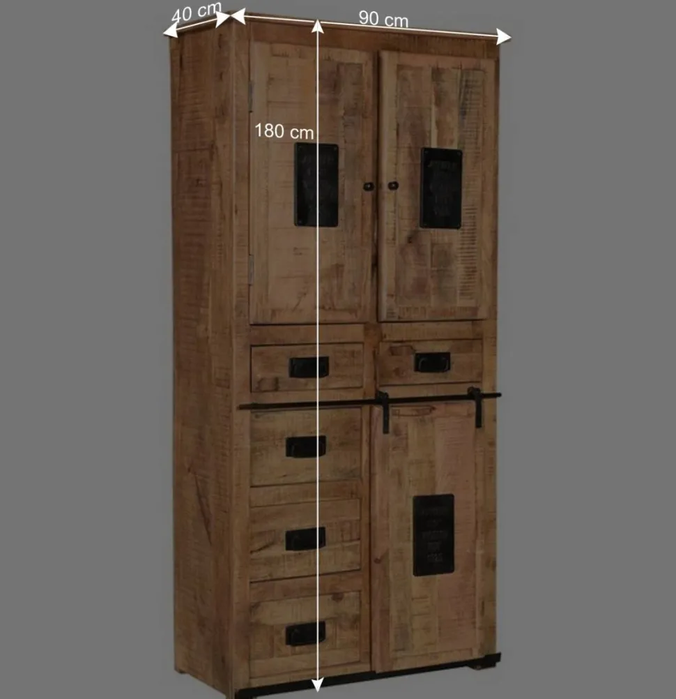 90x180x40 Stauraum Schrank im Industrial Style - Eswan