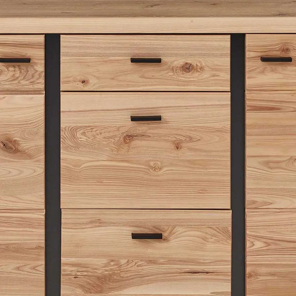 170x86x42 Teilmassives Sideboard mit Metallgriffen - Latenda
