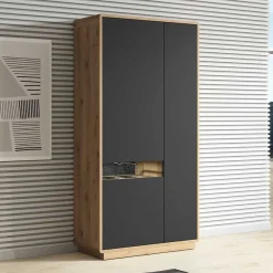 93x181x40 3-türige Schrank mit offenem Fach - Ilunas