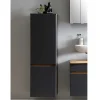 40x135x35 2-türiger Badschrank in Dunkelgrau - Agiruan