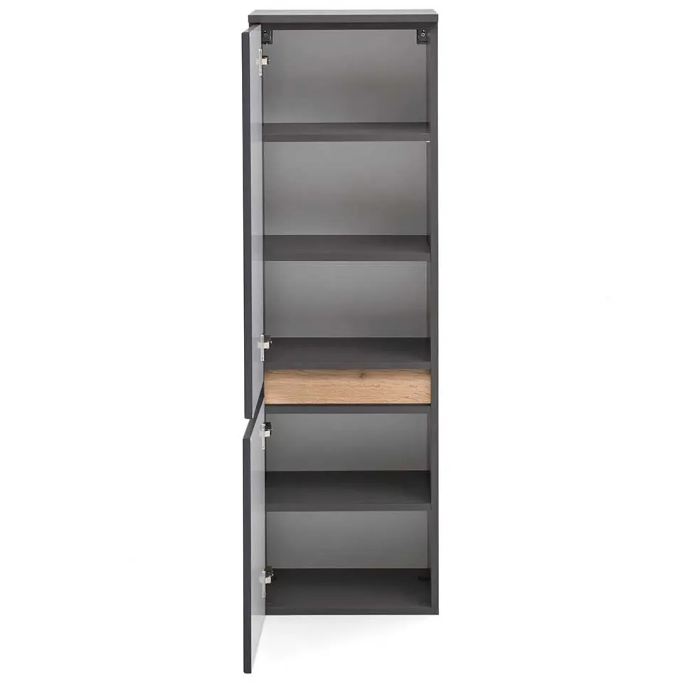 40x135x35 2-türiger Badschrank in Dunkelgrau - Agiruan