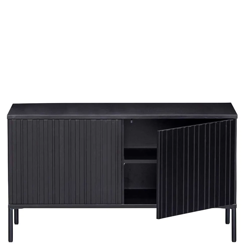 100x56x44 2-türiges TV Board in Schwarz - Gelvins