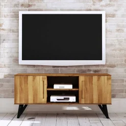 136x61x45 TV Element aus massiver Wildeiche - Mandirov