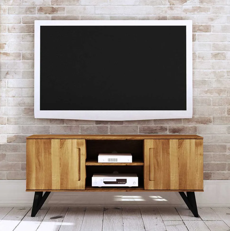 136x61x45 TV Element aus massiver Wildeiche - Mandirov