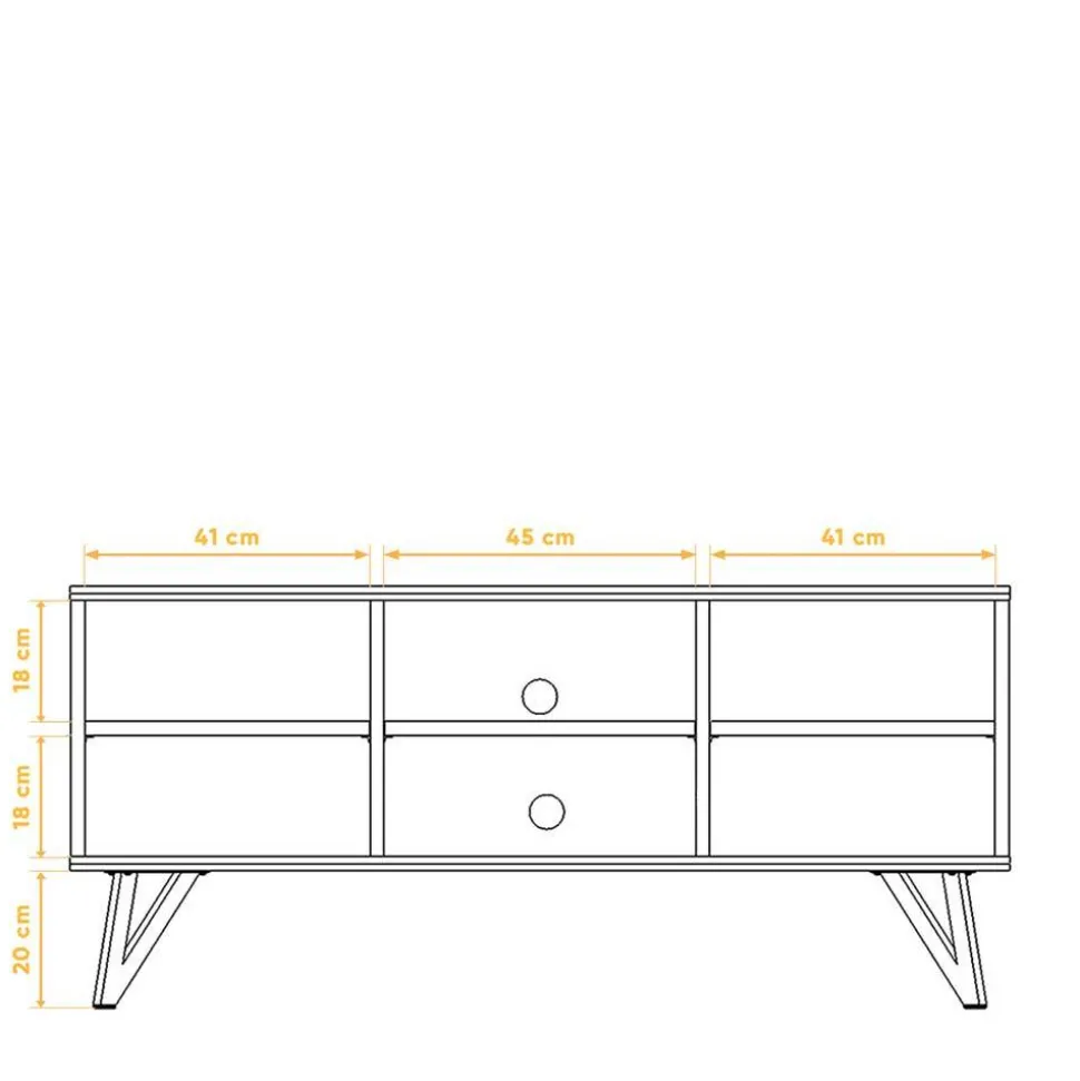 136x61x45 TV Element aus massiver Wildeiche - Mandirov