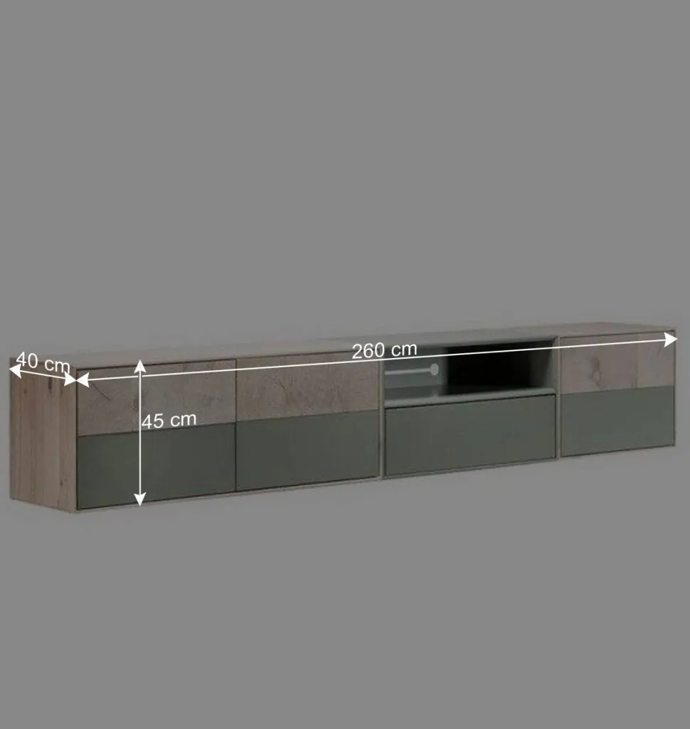 260x45x40 TV Lowboard zweifarbig - Ajevos