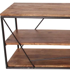 140x47x40 TV Tisch Regal aus Massivholz & Stahl - Offia