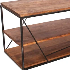 140x47x40 TV Tisch Regal aus Massivholz & Stahl - Offia