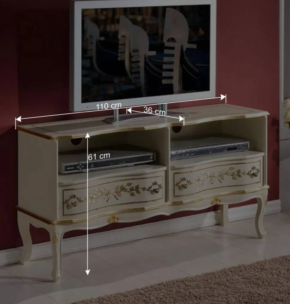 110x61x36 TV Unterschrank im Barockstil - Iviada
