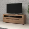 140x52x50 TV Unterschrank in Eiche Optik mit Schwarz - Aberdeen