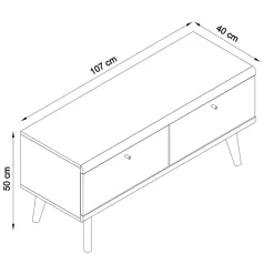 107x50x40 TV Unterschrank mit Klappfächern - Cablos