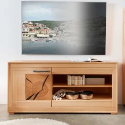 130x62x46 TV-Board aus Kernbuche Massivholz - Sarosca