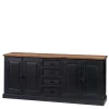 220x96x53 Vintage Design Anrichte in Schwarz - Niovan