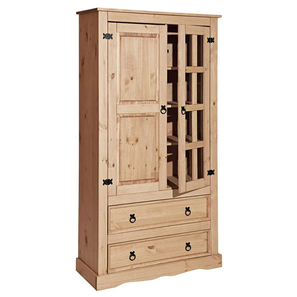 100x190x41 Vitrinenschrank Landhaus Mexiko - Jardino