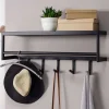 70x20x20 Wandgarderobe in Schwarz aus Metall - Catinalo
