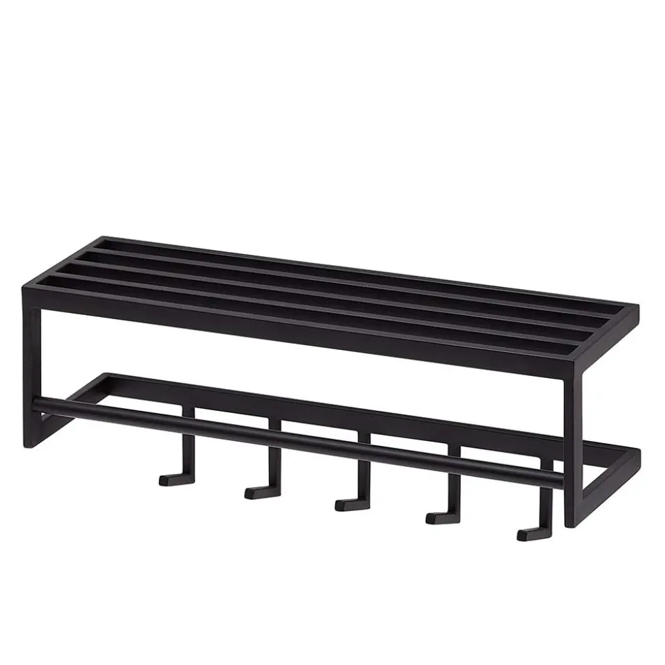 70x20x20 Wandgarderobe in Schwarz aus Metall - Catinalo